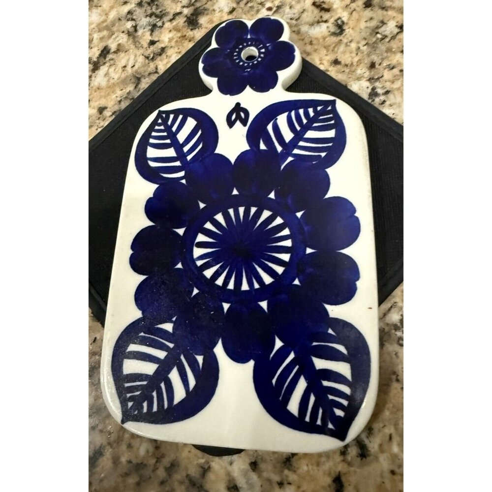Arabia  Finland Cheese Board Ceramic Hand Painted Signed GOG/MR Vintage MCM